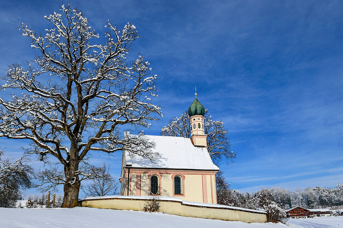 Ramsacher Kirche St. Georg, Murnauer Moos, Murnau, Oberbayern, Bayern, Deutschland 