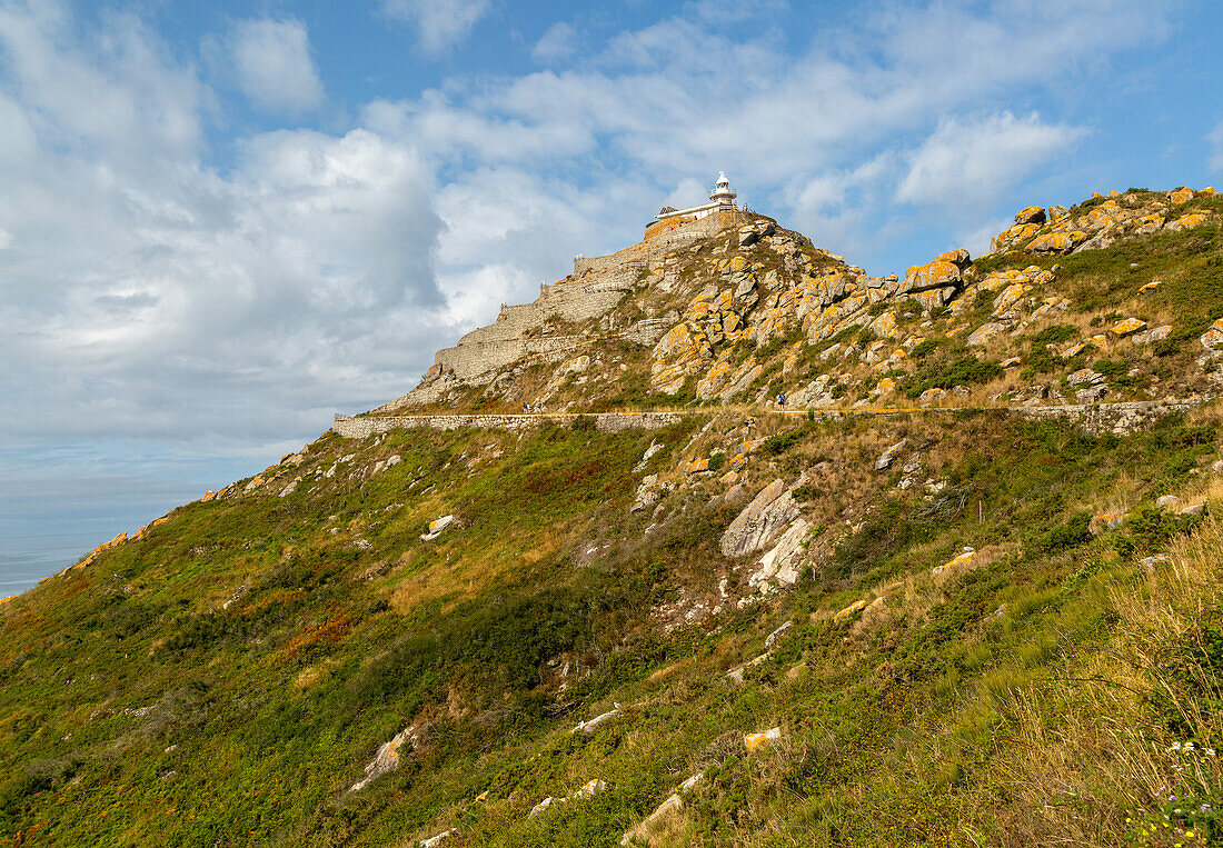 Leuchtturm von Cies, Isla del Faro, Cies-Inseln, Galicien, Nationalpark Islas Atlánticas de Galicia, Spanien