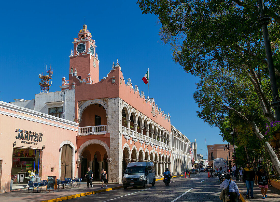 Kolonialarchitektur, Stadtpalast, Palacio Municipal, Merida, Bundesstaat Yucatan, Mexiko