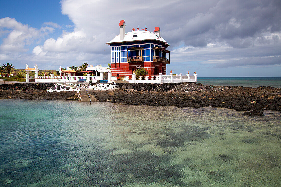  Das blaue Haus, Casa Juanita, Arrieta, Lanzarote, Kanarische Inseln, Spanien, erbaut 1916 