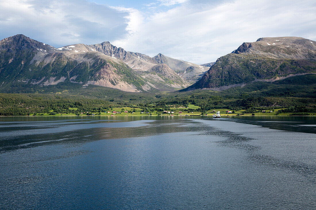 Steep mountains of Grytoya island, Troms county, northern Norway