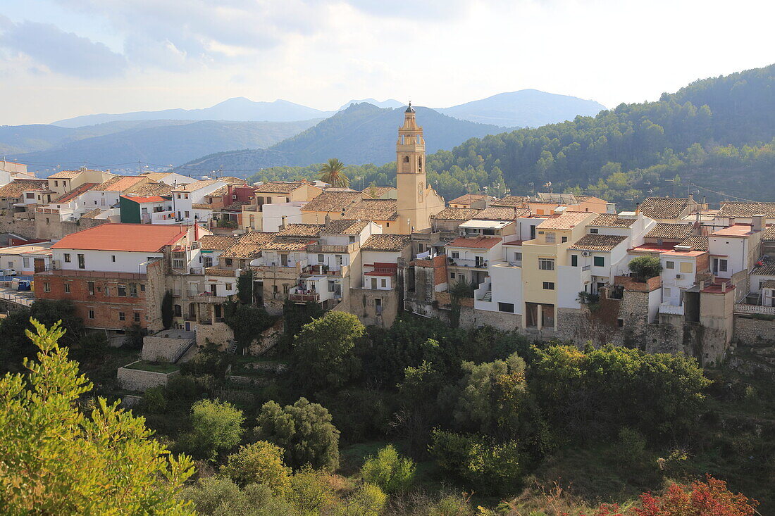 Dorf Campell, Vall de Laguar, Marina Alta, Provinz Alicante, Spanien