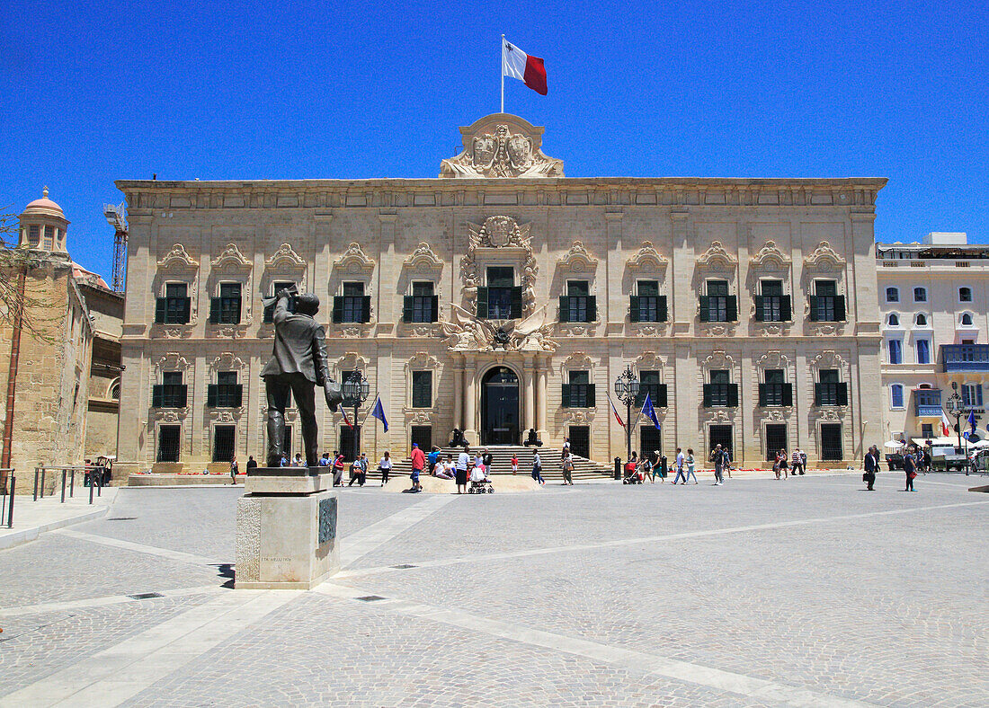 Palast Auberge de Castille im Stadtzentrum von Valletta, Malta