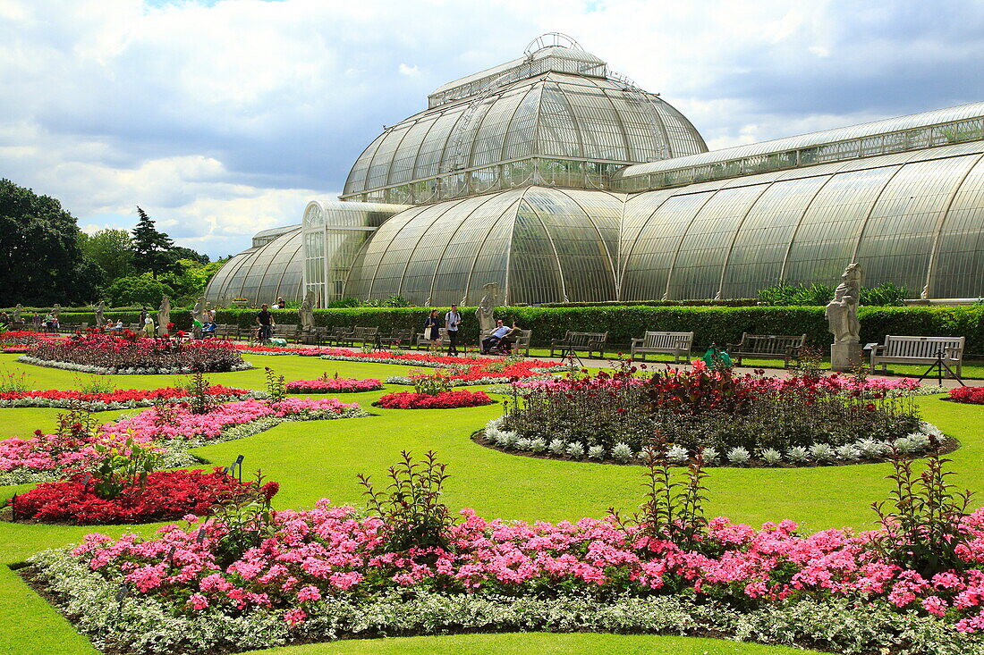 Das Palmenhaus im Royal Botanic Gardens, Kew, London, England, Großbritannien