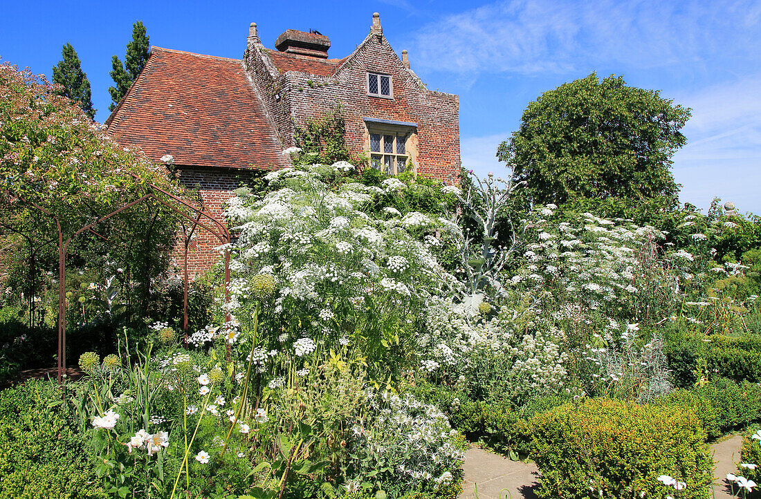 The White Garden, Sissinghurst castle gardens, Kent, England, UK