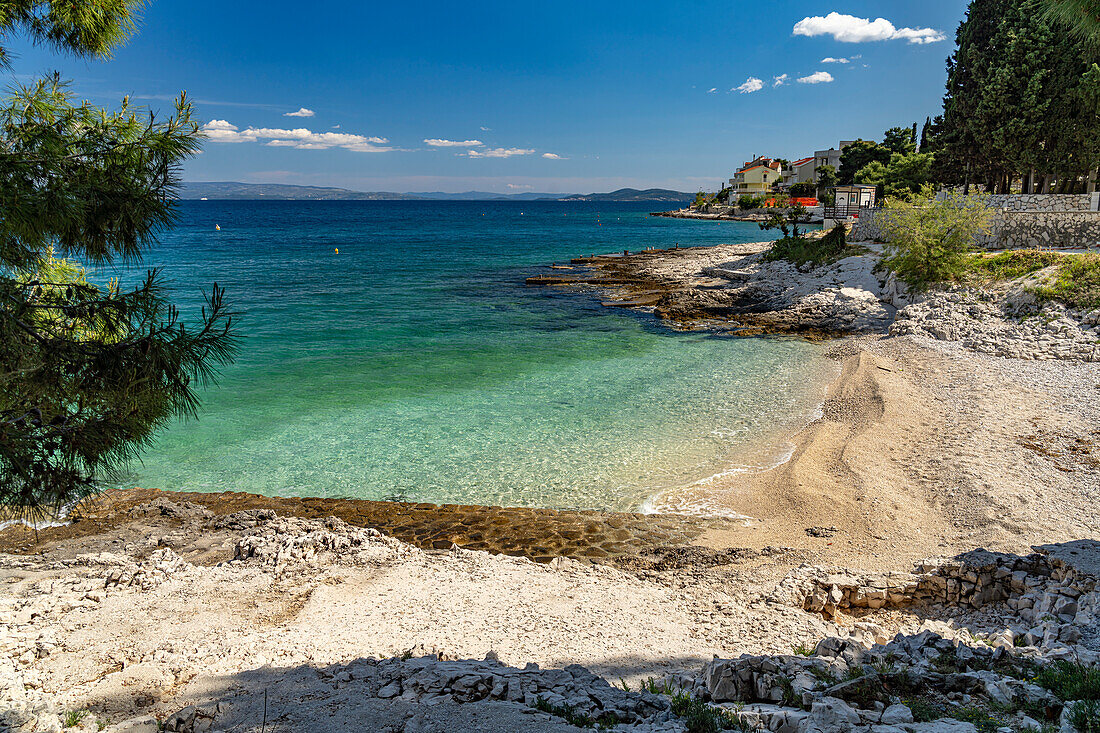  Bocici beach in Okrug Gornji, Ciovo island near Trogir, Croatia, Europe  