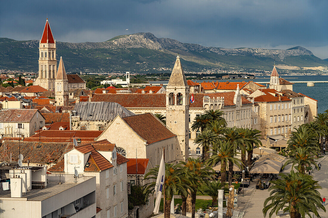  The old town of Trogir seen from above, Croatia, Europe  