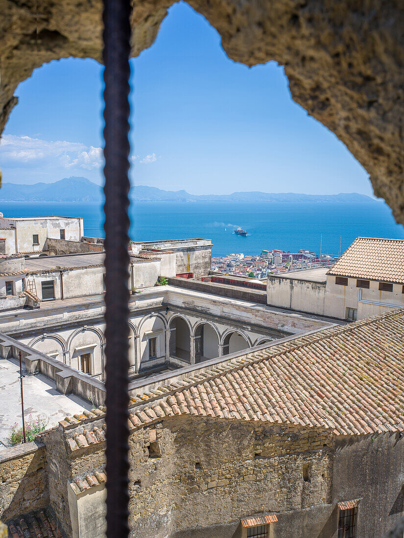  View from Castell Sant&#39;Elmo of Naples and the Bay of Naples, Naples, Campania, Southern Italy, Italy, Europe 