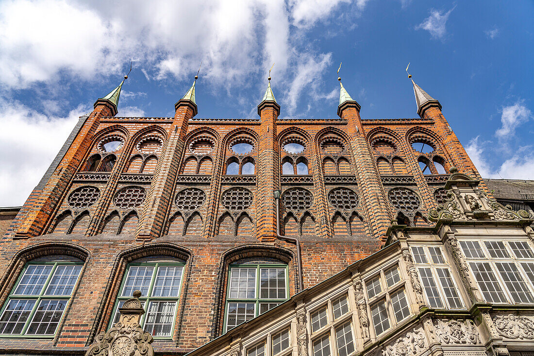 Das Lübecker Rathaus, Hansestadt Lübeck, Schleswig-Holstein, Deutschland 