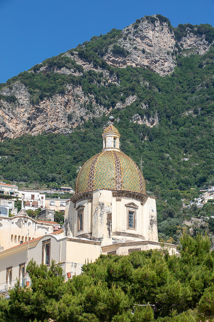  Church of Santa Maria Assunta, Positano, Amalfi Coast, Salerno, Campania, Southern Italy, Italy, Europe, Mediterranean 