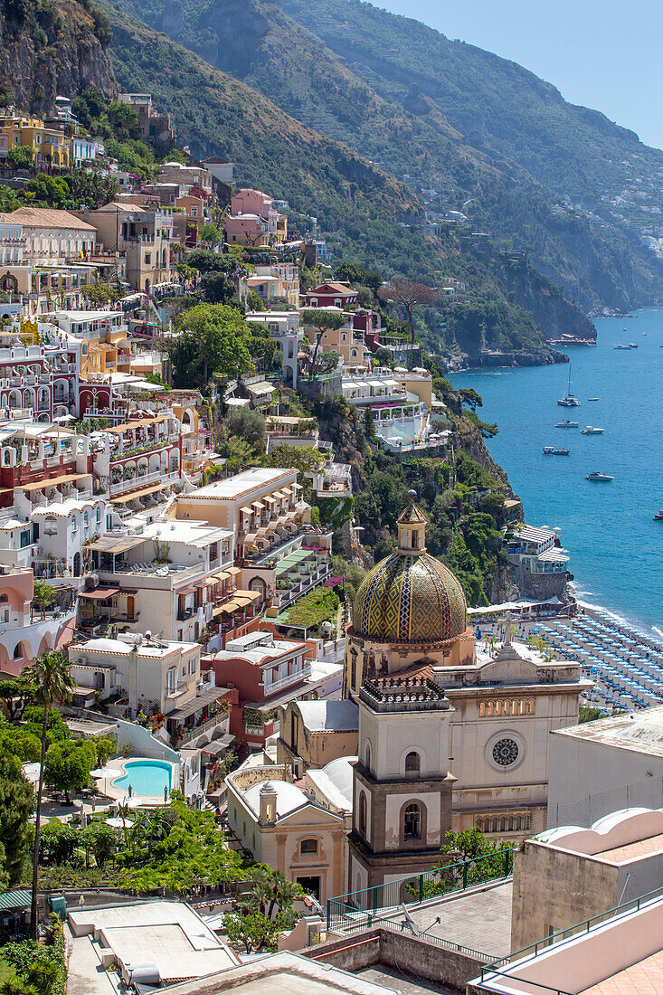 Positano, Amalfiküste, Salerno, Kampanien, Süditalien, Italien, Europa, Mittelmeer