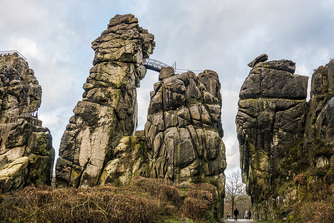 Externsteine, Sandsteinformation, Teutoburger Wald, Horn-Bad Meinberg, Nordrhein-Westfalen, Deutschland