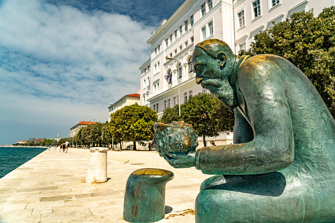  Statue of Spiridon Brusina on the promenade Zadar, Croatia, Europe 