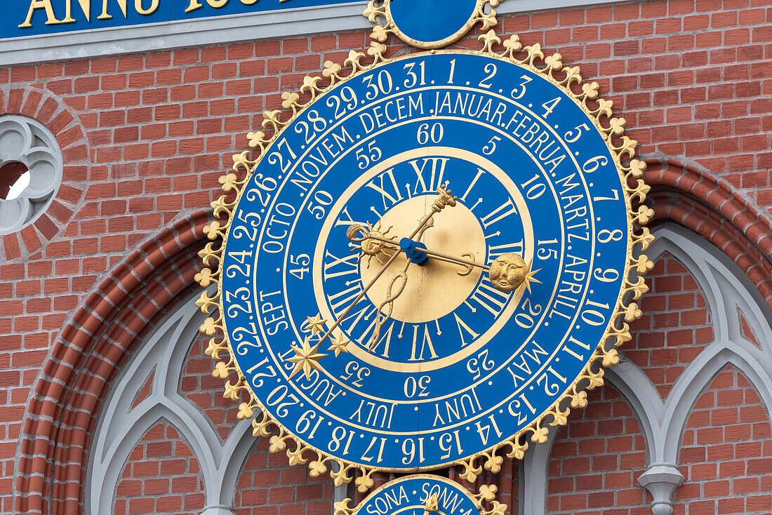 Clock in front of the House of Blackheads, Riga, Latvia