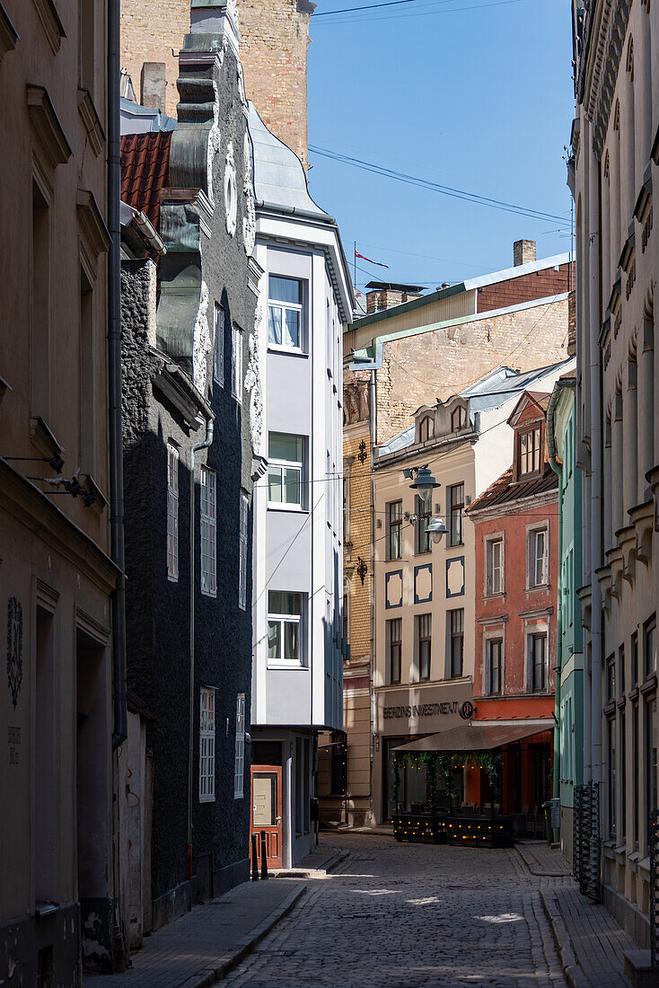  Old town with colorful houses, Riga, Latvia 