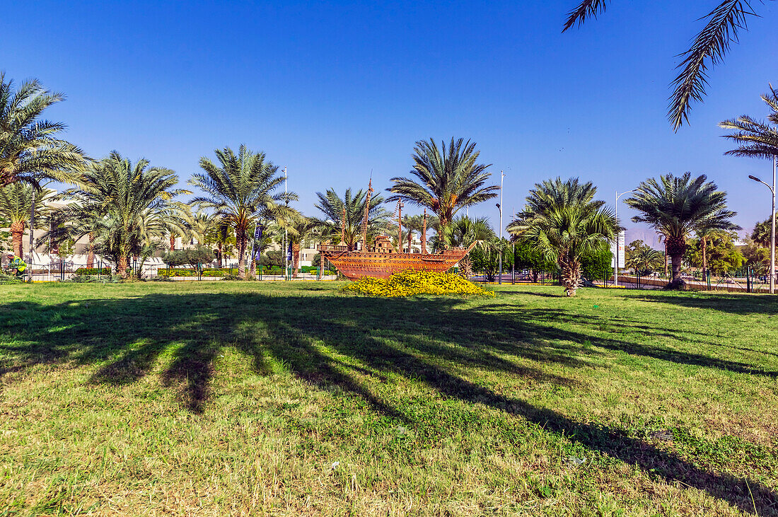  Park with wooden ship in Aqaba, Jordan 