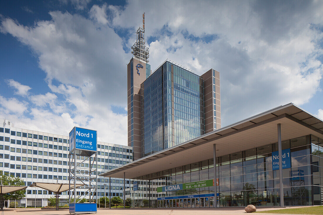  Trade fair, exhibition grounds, north entrance, Hanover, Lower Saxony, Germany 