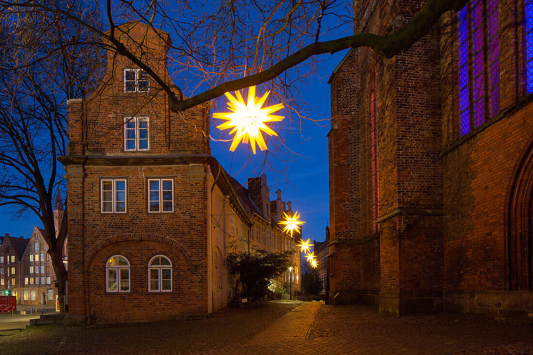 Pastorenhäuser der St. Jakobi-Kirche, Hansestadt Lübeck, Schleswig-Holstein, Deutschland