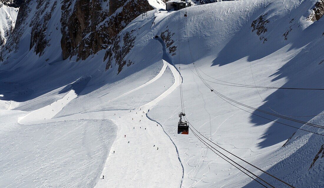  on the Marmolada, Dolomites Veneto, Italy, winter 