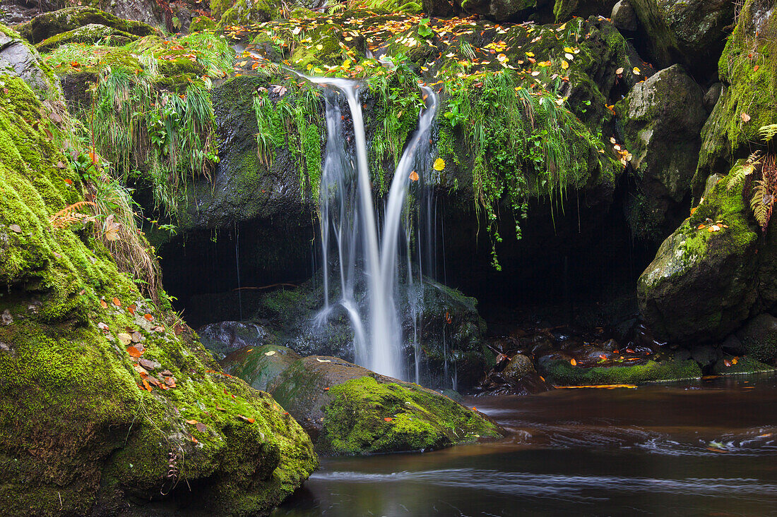 Grosse Ohe fliesst durch das Tal der Steinklamm, Bayrischer Wald, Bayern, Deutschland