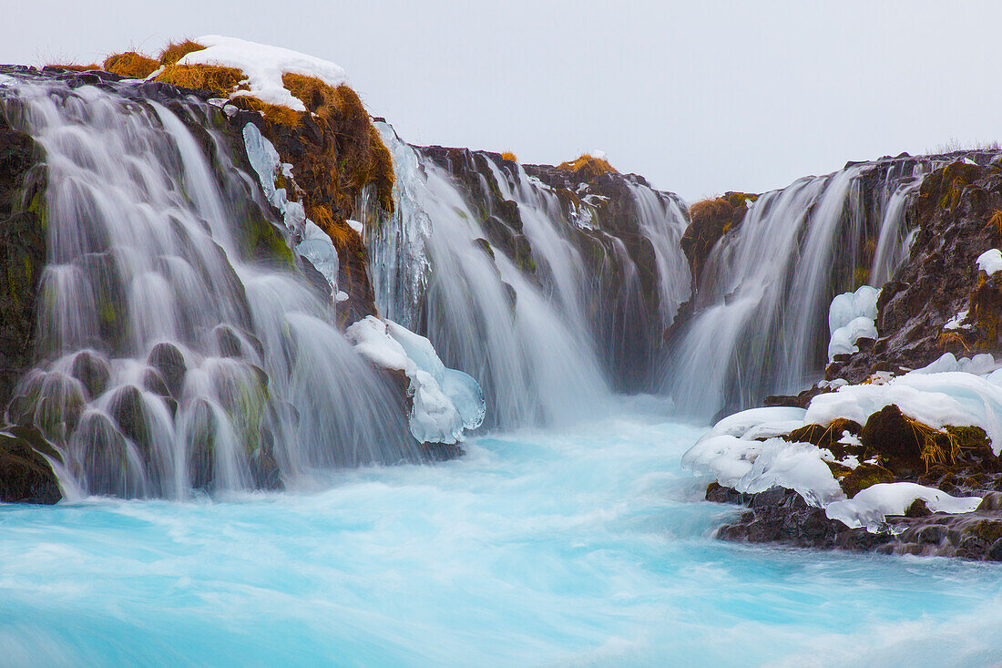  Bruarfoss waterfall, winter, Southland, Iceland 