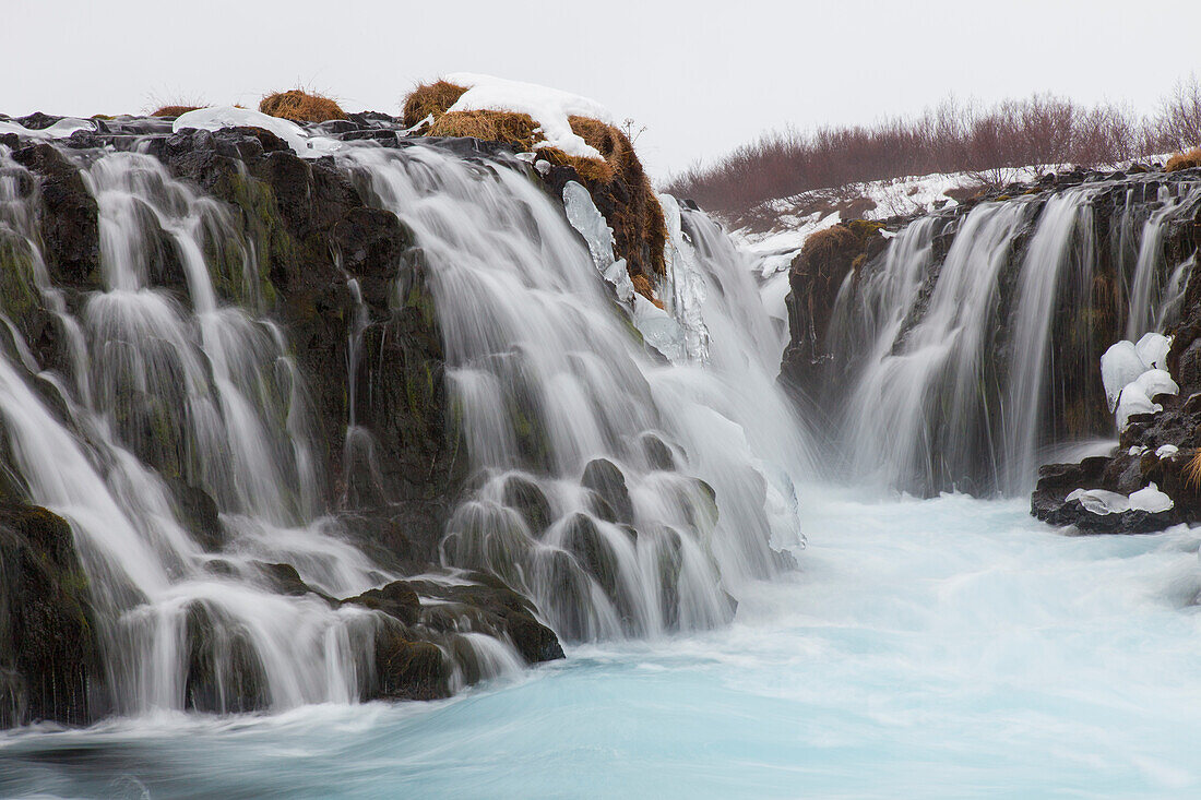  Bruarfoss waterfall, winter, Southland, Iceland 