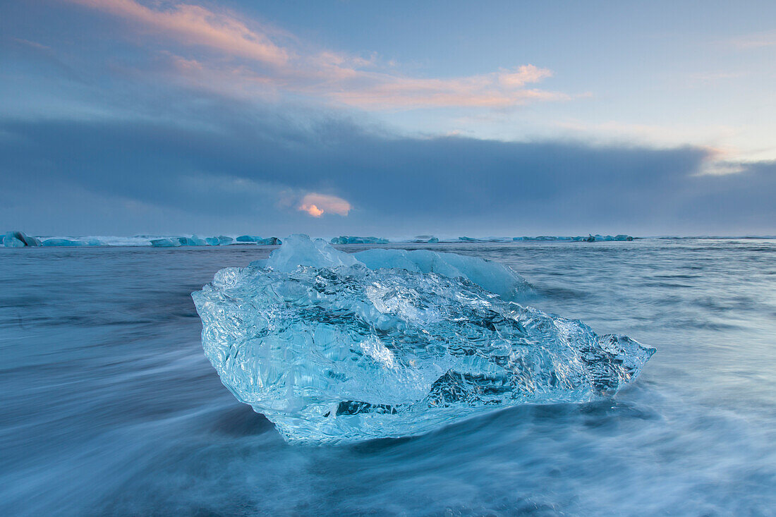  Chunks of ice on Breidamerkursandur beach, Sudursveit, Iceland 