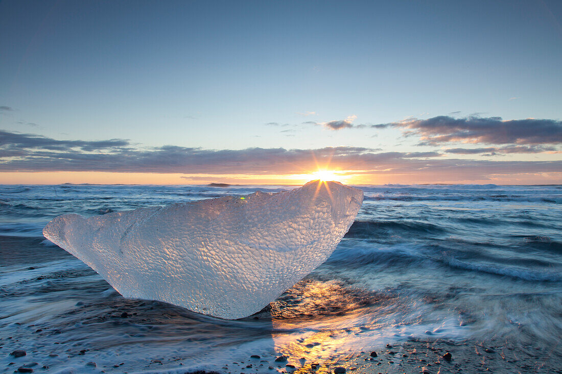  Chunks of ice on Breidamerkursandur beach, Sudursveit, Iceland 