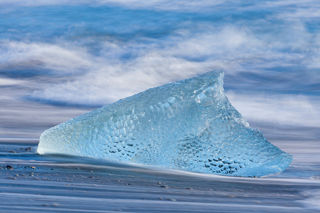  Chunks of ice on Breidamerkursandur beach, Sudursveit, Iceland 