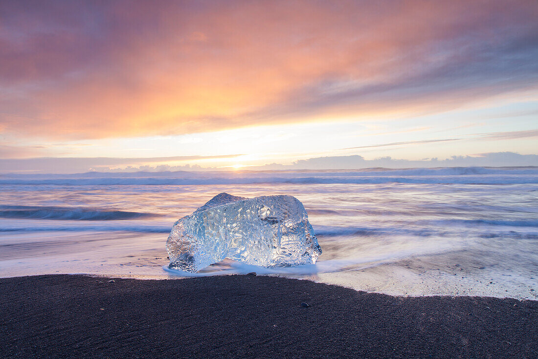  Chunks of ice on Breidamerkursandur beach, Sudursveit, Iceland 