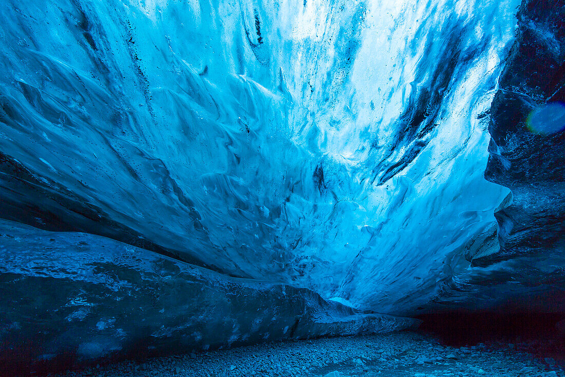  Interior view of an ice cave under Vatnajoekull, Iceland 