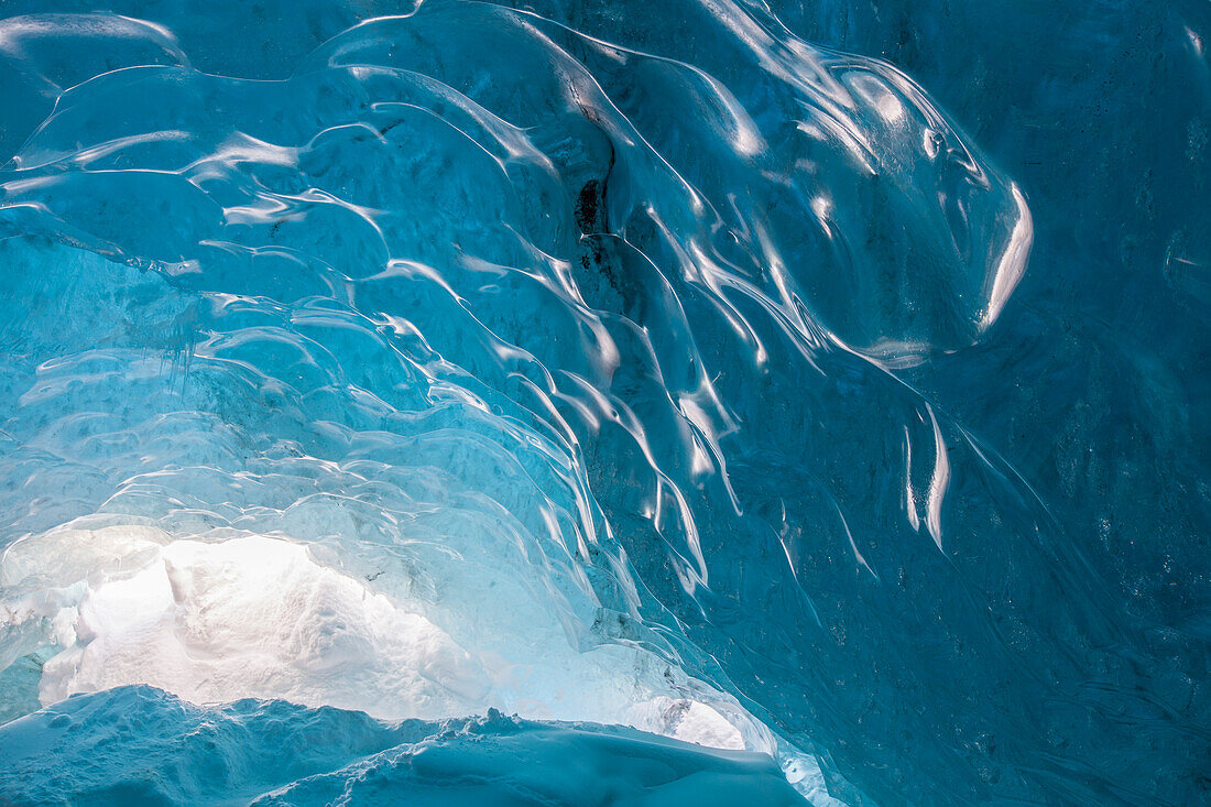  Interior view of an ice cave under Vatnajoekull, Iceland 