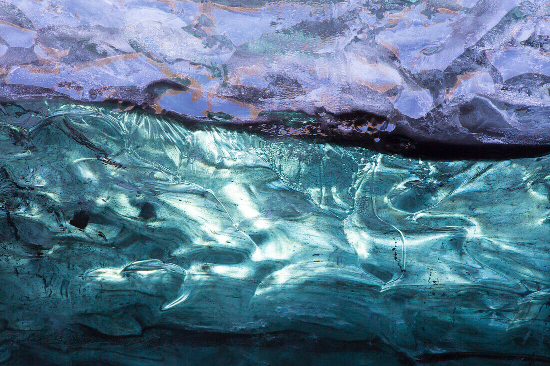  Interior view of an ice cave under Vatnajoekull, Iceland 