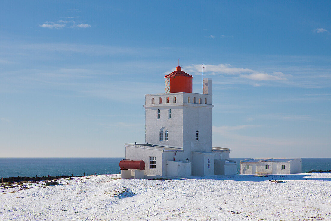 Leuchtturm Dyrholaey, Kap Dyrholaey, Winter, Island