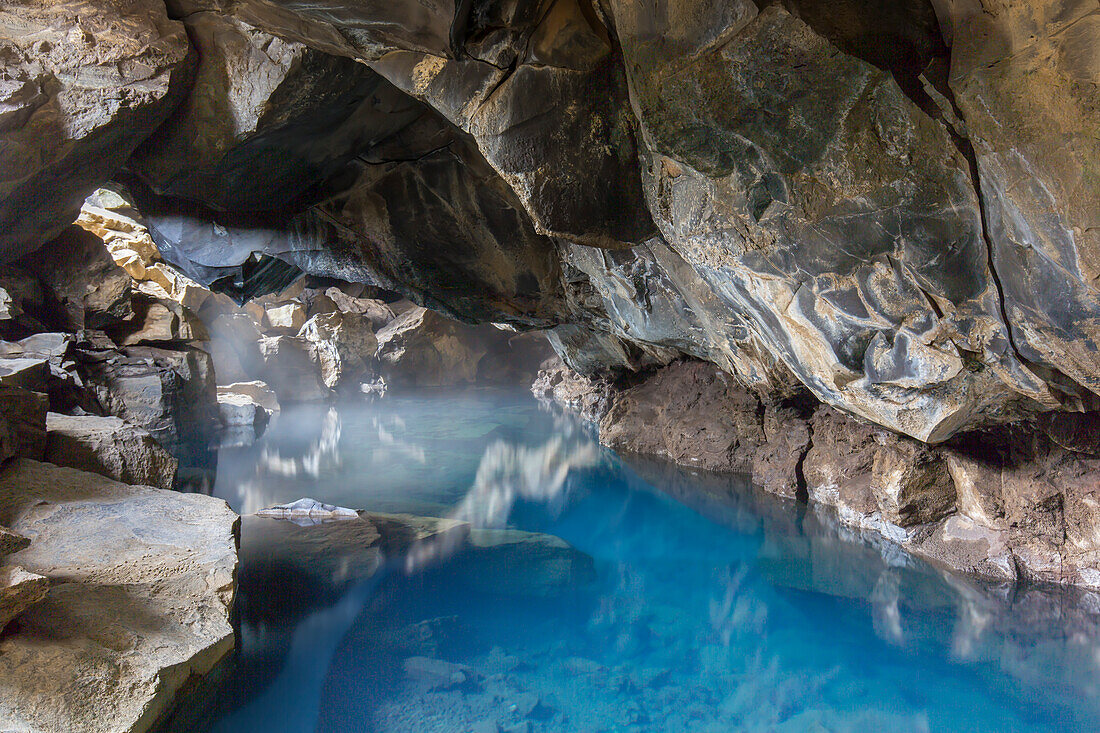  Grjotagja cave with warm water, Myvatn, Iceland 