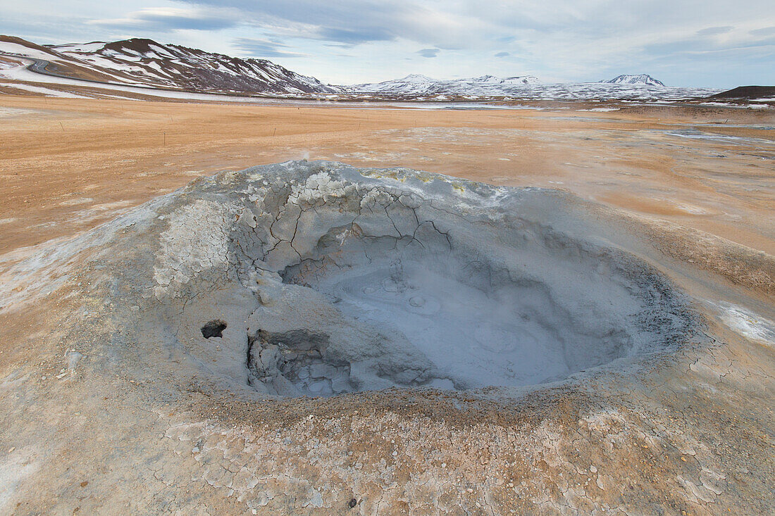  Hveraroend solfatara field on Namafjall mountain in the Krafla volcanic system, Nordurland eystra, Iceland 