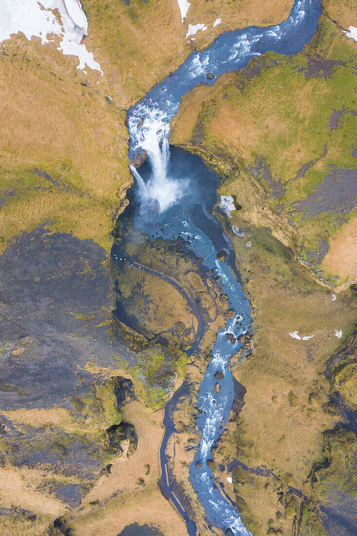  Kvernufoss waterfall, winter, Iceland 