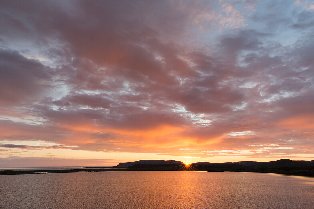 Blick auf den See Prestholalon, Nordurland eystra, Island