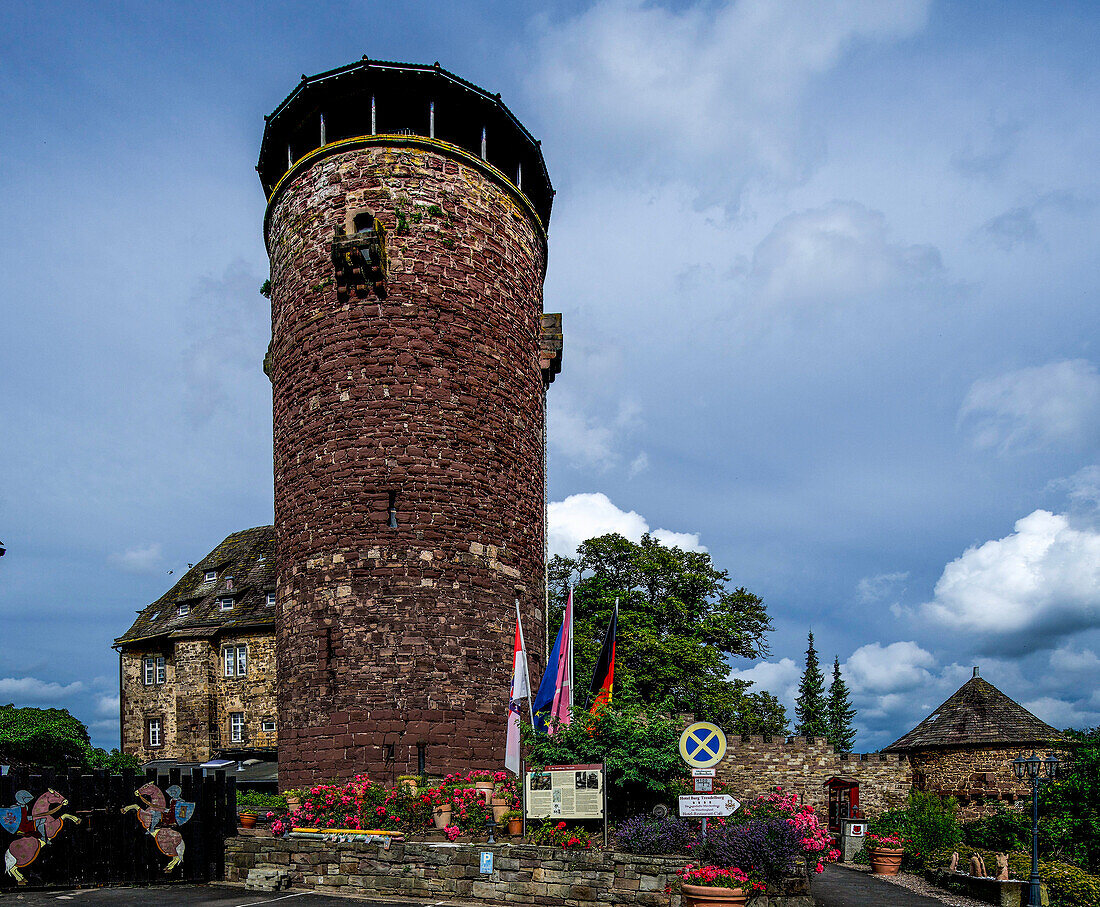 Burg Trendelburg mit Rapunzelturm, Trendelburg, Landkreis Kassel, Hessen, Deutschland