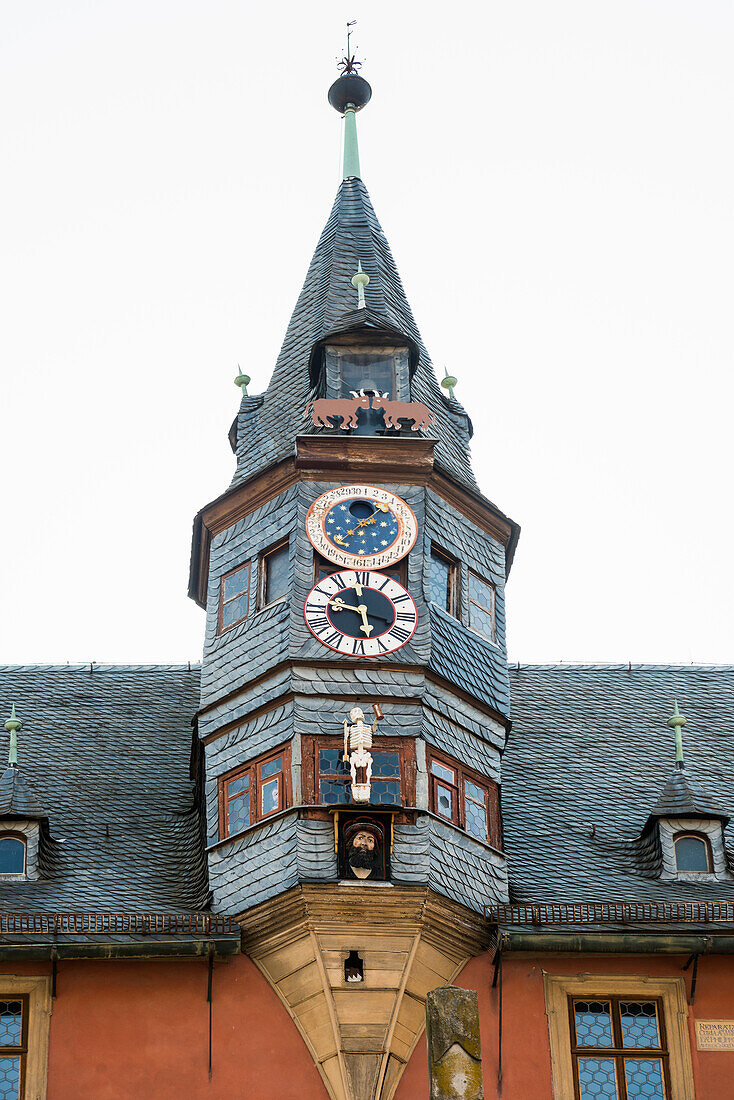 Lanzentürmchen, Neues Rathaus, Ochsenfurt, Mainfranken, Unterfranken, Franken, Bayern, Deutschland