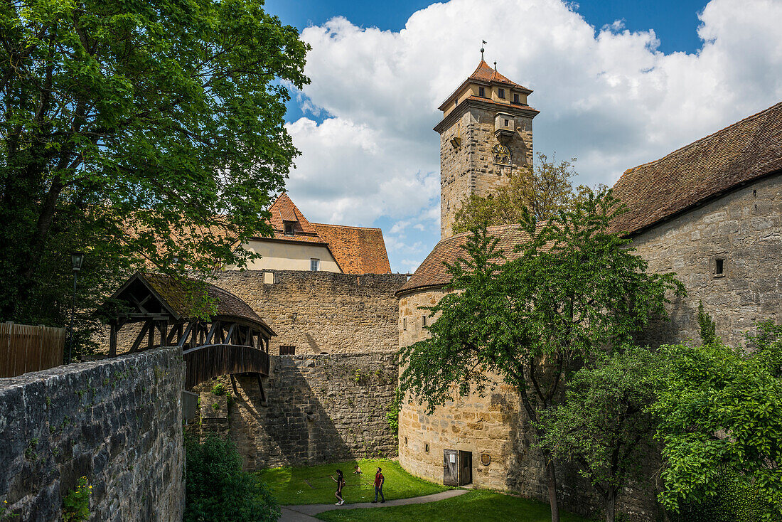 Mittelalterliche Stadt, Rothenburg ob der Tauber, Tauber, Romantische Straße, Franken, Bayern, Deutschland