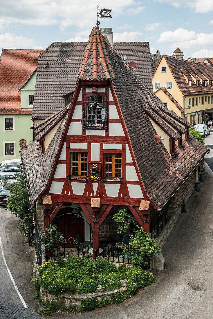 Mittelalterliche Stadt, Rothenburg ob der Tauber, Tauber, Romantische Straße, Franken, Bayern, Deutschland