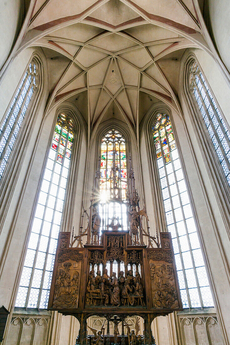 Heiligblutaltar von Tilman Riemenschneider, Jakobskirche, Stadtkirche St. Jakob, Rothenburg ob der Tauber, Mittelfranken, Franken, Bayern, Deutschland