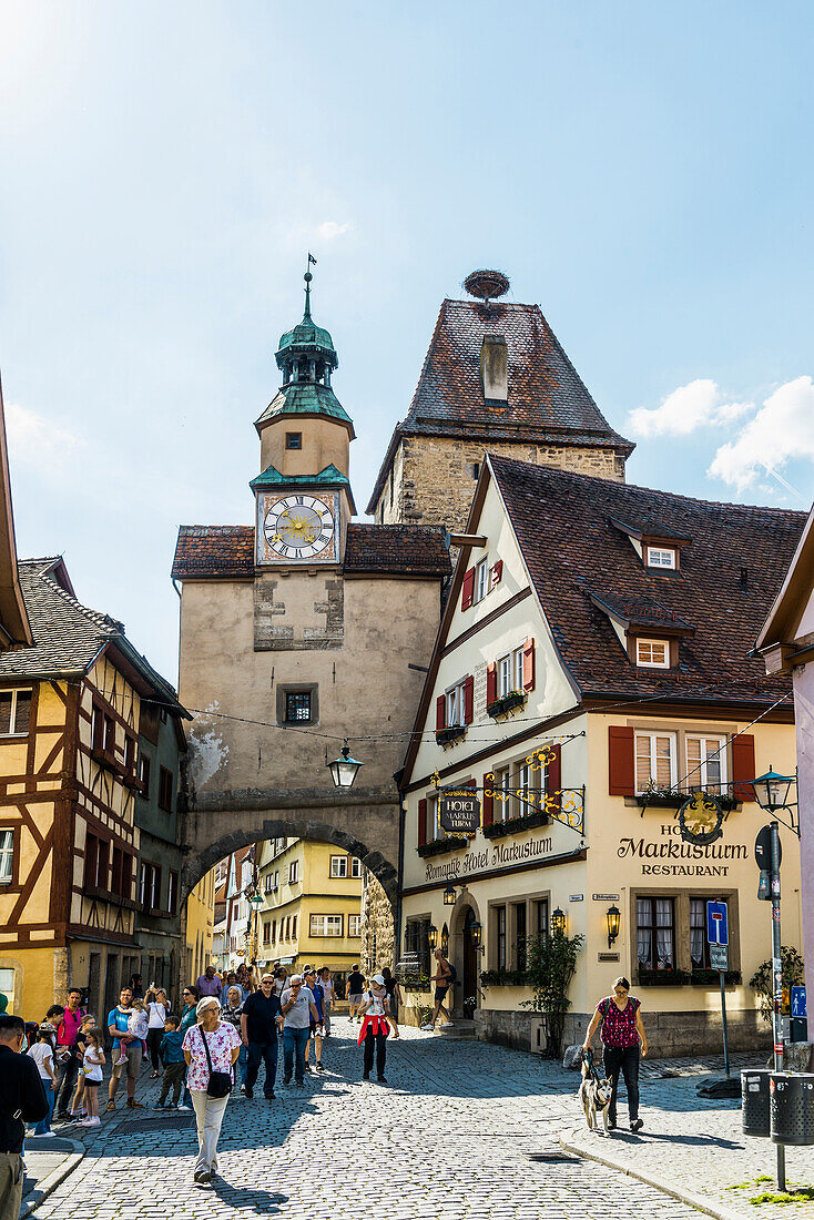 Mittelalterliche Stadt, Rothenburg ob der Tauber, Tauber, Romantische Straße, Franken, Bayern, Deutschland