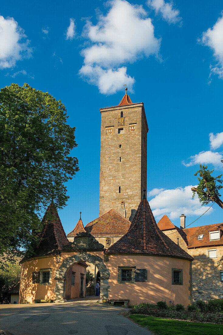 Mittelalterliche Stadt, Rothenburg ob der Tauber, Tauber, Romantische Straße, Franken, Bayern, Deutschland