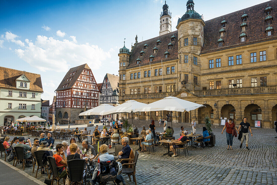 Mittelalterliche Stadt, Rothenburg ob der Tauber, Tauber, Romantische Straße, Franken, Bayern, Deutschland