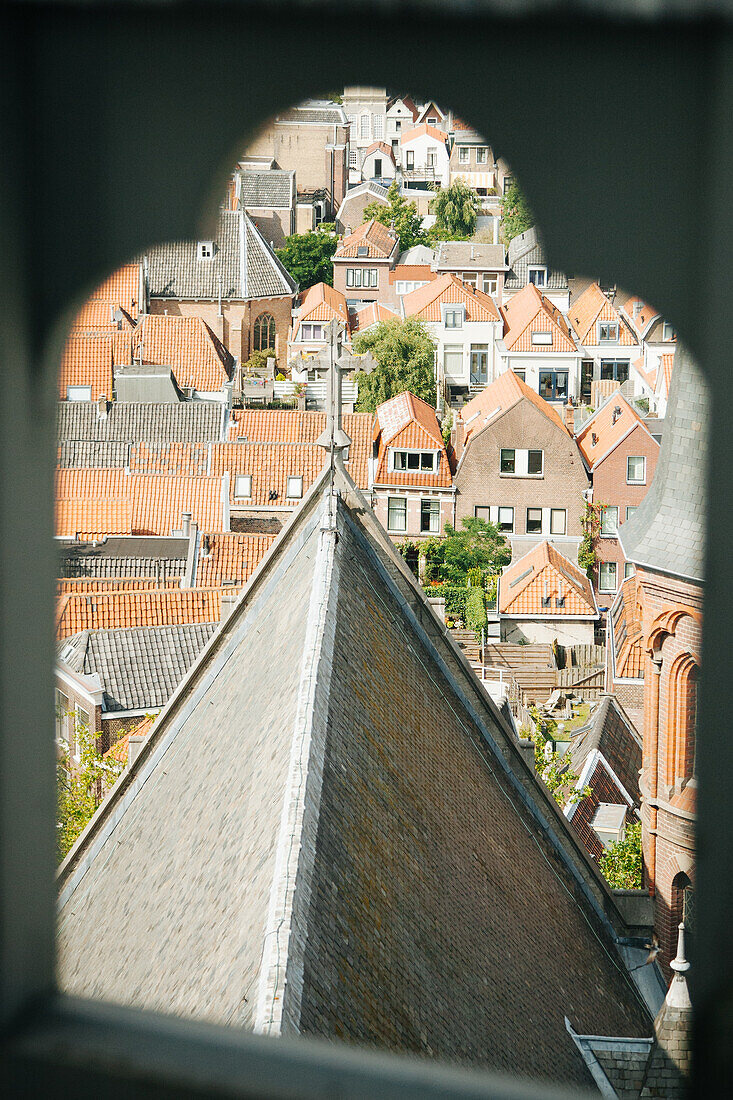 Gouda, The Netherlands, View of the city from a church window