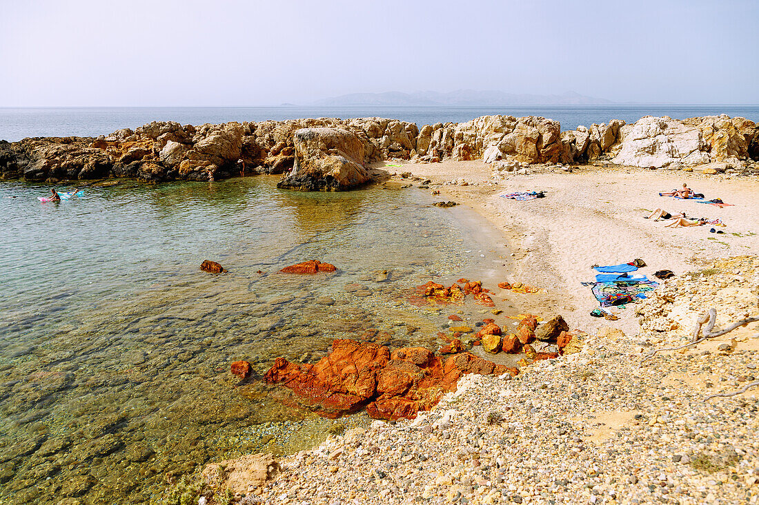  Pebble beach of Limnionas on the Kefalos peninsula on the island of Kos in Greece 