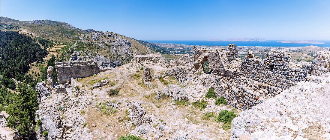 Burgruine Castro von Paleo Pyli (Palio Pili, Palea Pyli, Alt-Pyli, Old Pyli) auf der Insel Kos in Griechenland