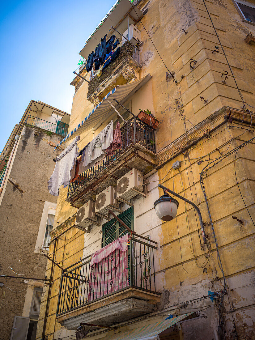 Wäsche trocknen, Altstadt, Neapel, Kampanien, Süditalien, Italien, Europa